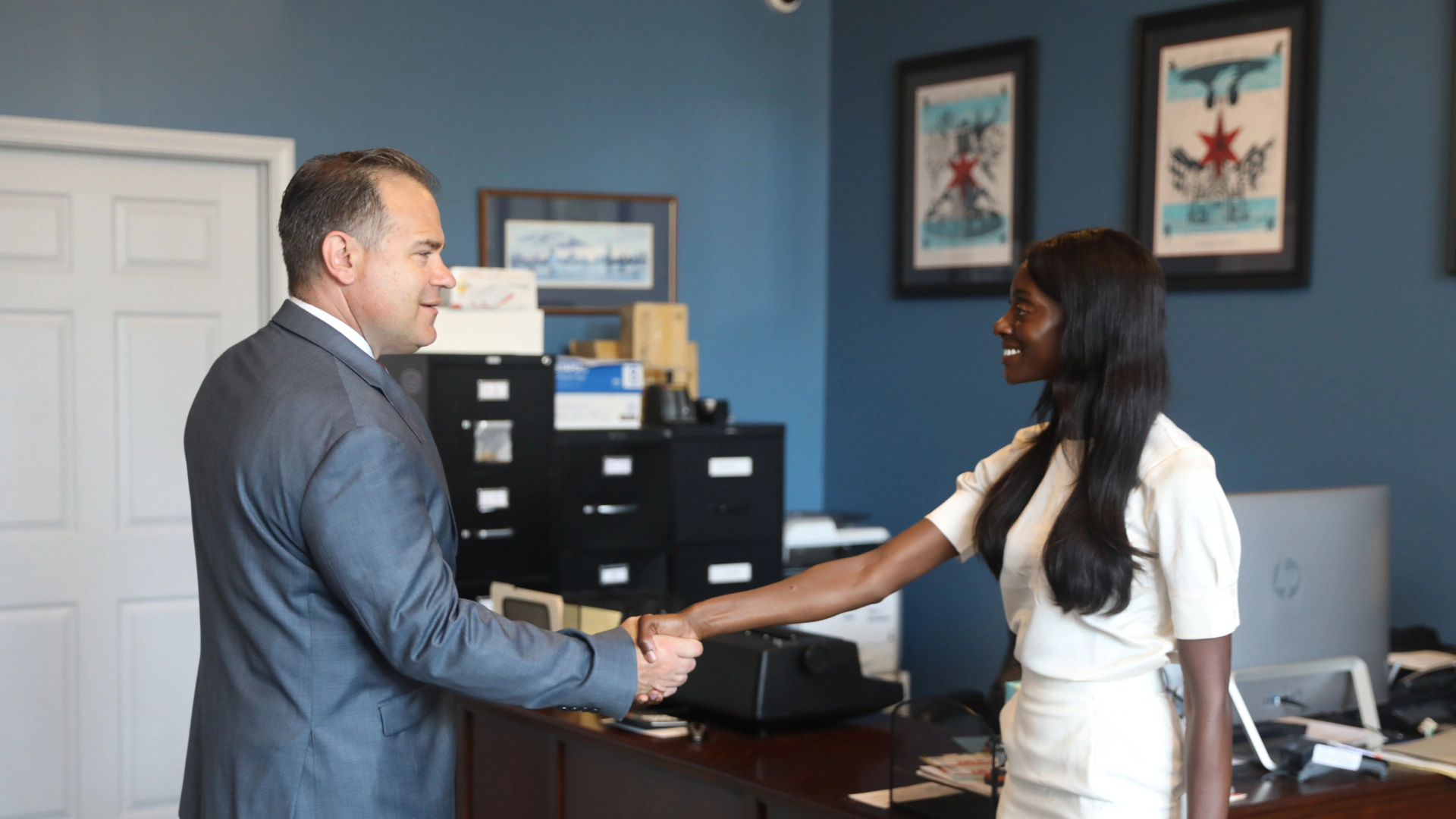 Mark Battaglia with a client