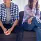 the lovers sit sadly do not talk after fighting stubborn selfish husband sitting on the sofa unhappy young wives fed up with a bad relationship bored with love problems free photo